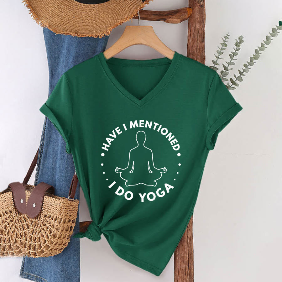 T-shirt Olivenorma à col en V pour femme, motif circulaire de méditation et de yoga. - Vert foncé - 2XL - image 7