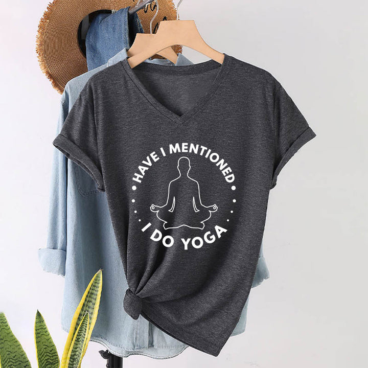 T-shirt Olivenorma à col en V pour femme, motif circulaire de méditation et de yoga. - Gris - 2XL - image 22