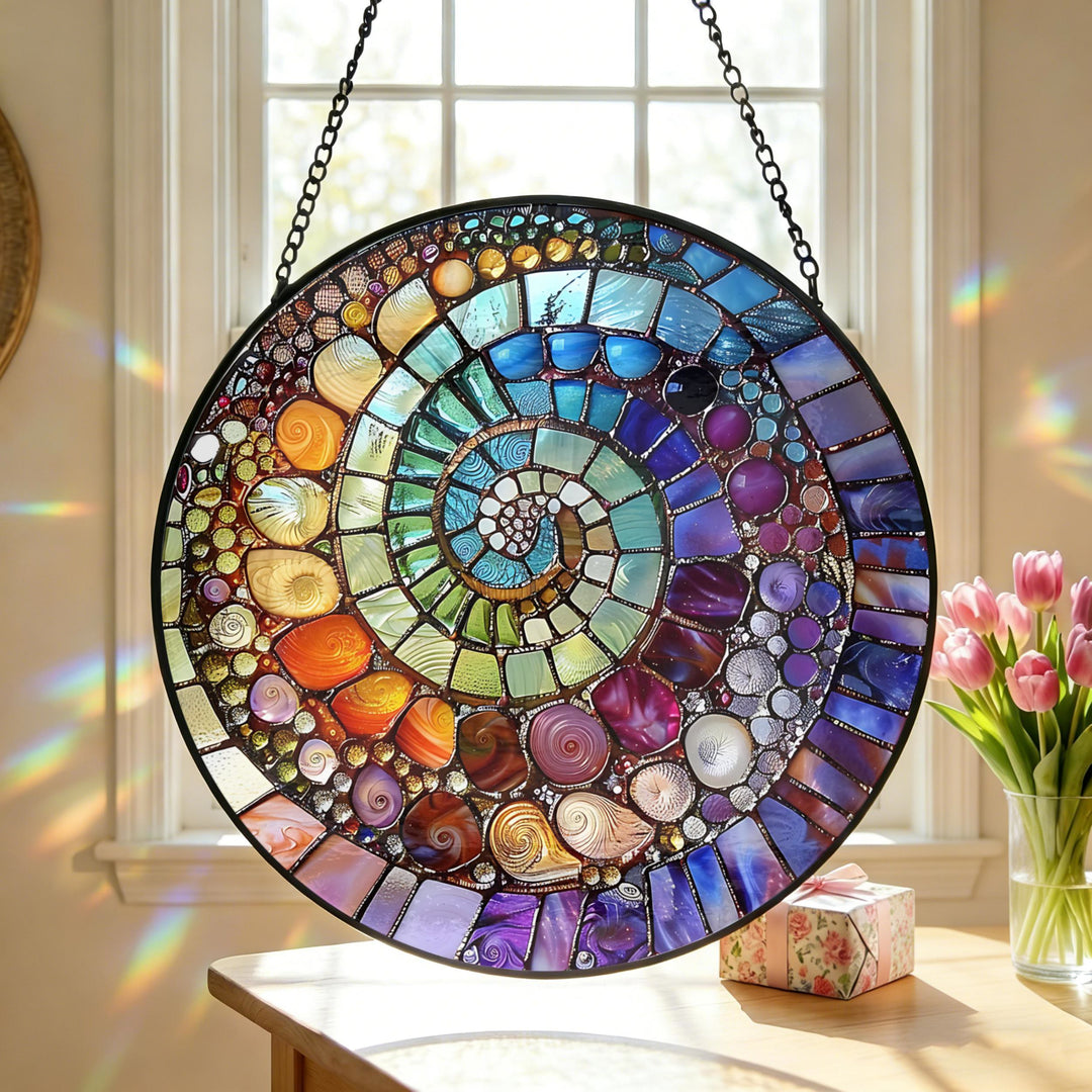 Attrape-soleil en vitrail Olivenorma Rainbow Shell - 30 cm - image 0