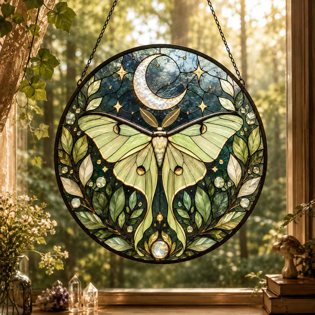 Attrape-soleil en vitrail Olivenorma Luna Papillon - 30 cm - image 0