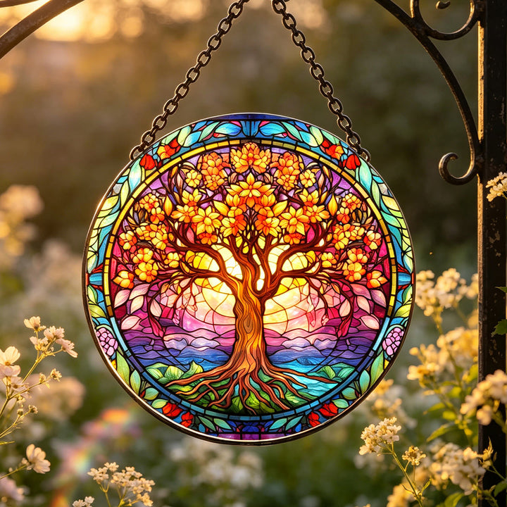 Attrape-soleil en vitrail Olivenorma « Arbre de vie d'automne » - image 5