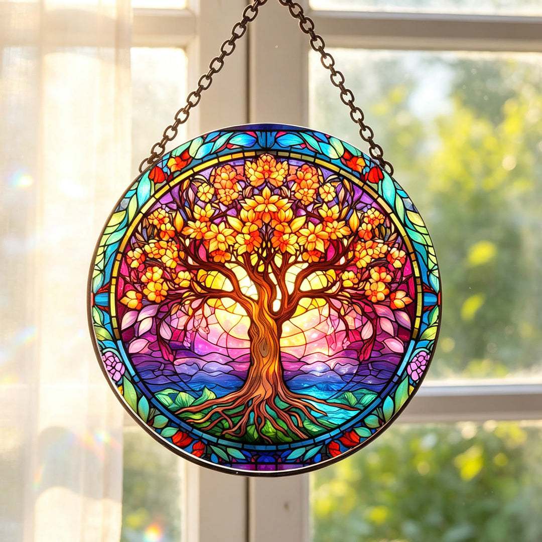 Attrape-soleil en vitrail Olivenorma « Arbre de vie d'automne » - image 2