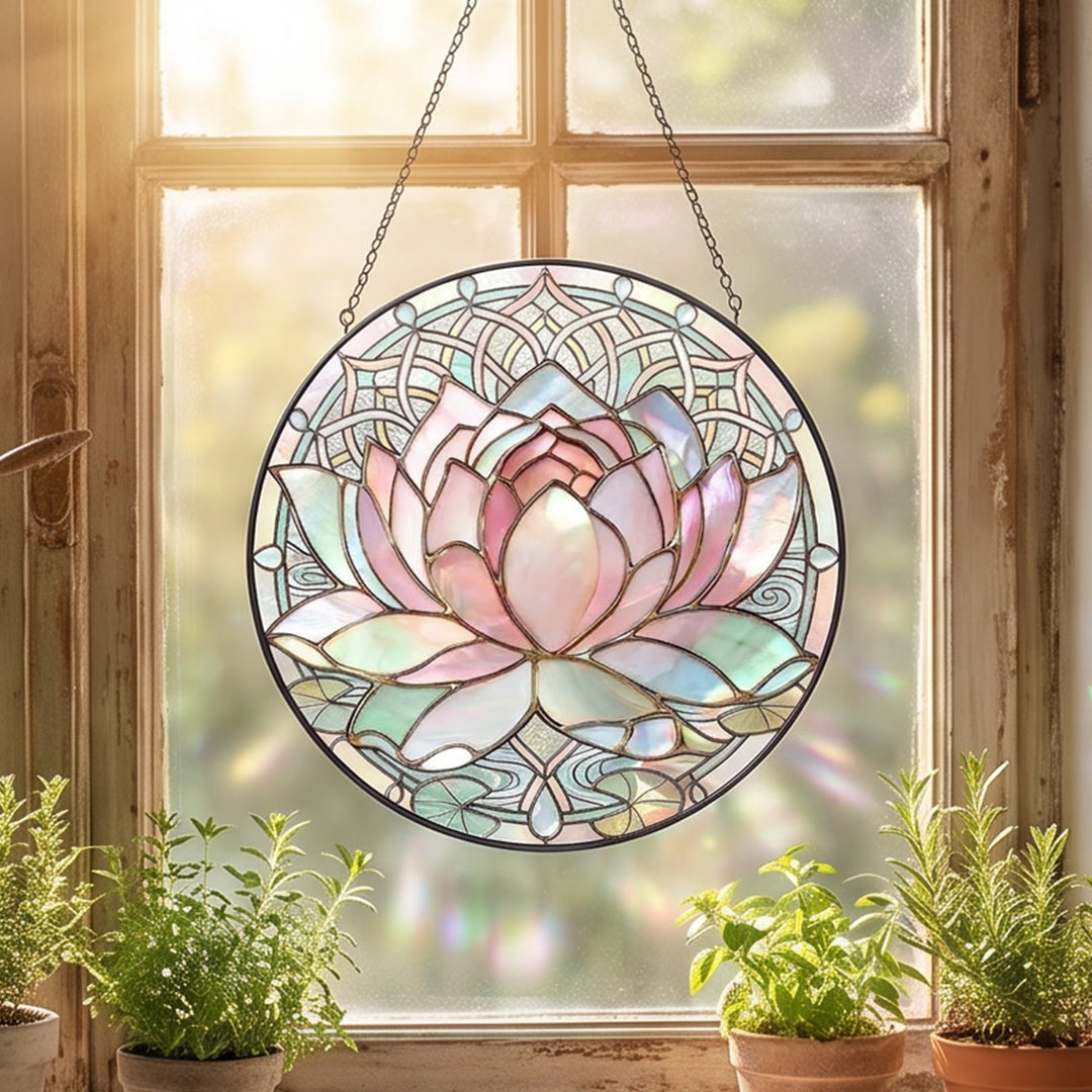 Attrape-soleil en vitrail Fleur de lotus Olivenorma - image 3