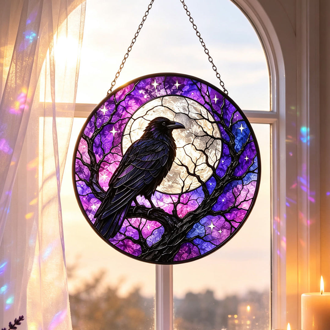 Attrape-soleil en vitrail Olivenorma Raven Moon - image 1