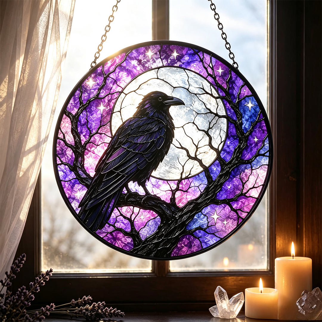 Attrape-soleil en vitrail Olivenorma Raven Moon - image 2
