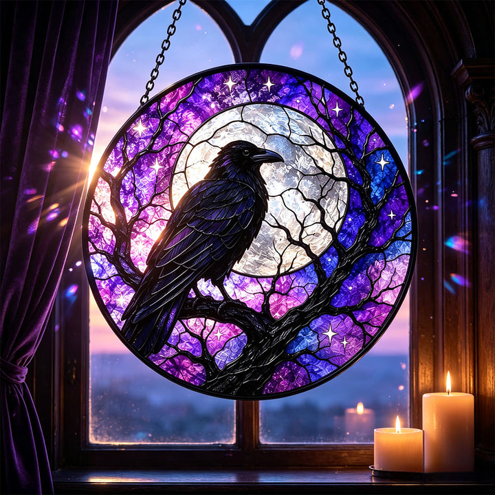 Attrape-soleil en vitrail Olivenorma Raven Moon - image 3