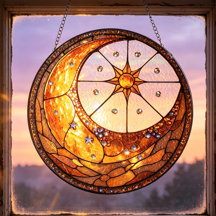 Attrape-soleil en vitrail Olivenorma Lune et Soleil Célestes - image 3