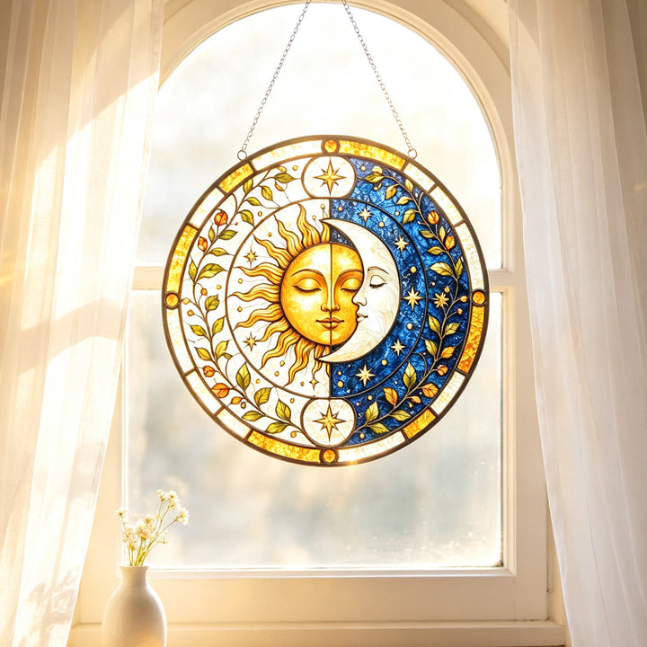 Attrape-soleil en vitrail Soleil et Lune Olivenorma - image 2