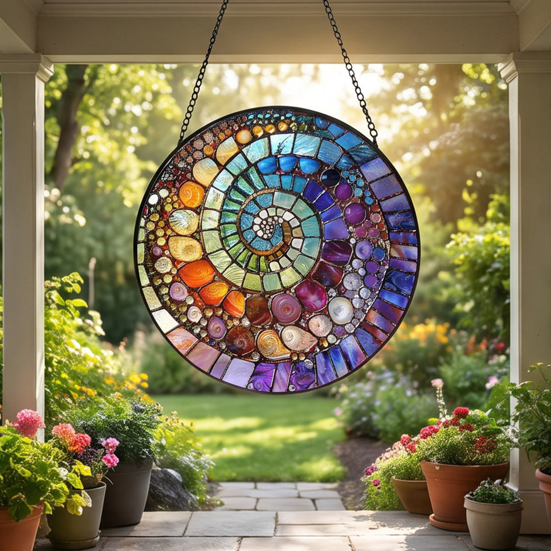 Attrape-soleil en vitrail Olivenorma Rainbow Shell - image 3