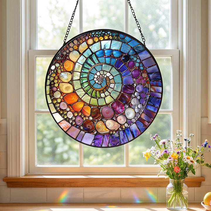 Attrape-soleil en vitrail Olivenorma Rainbow Shell - image 1