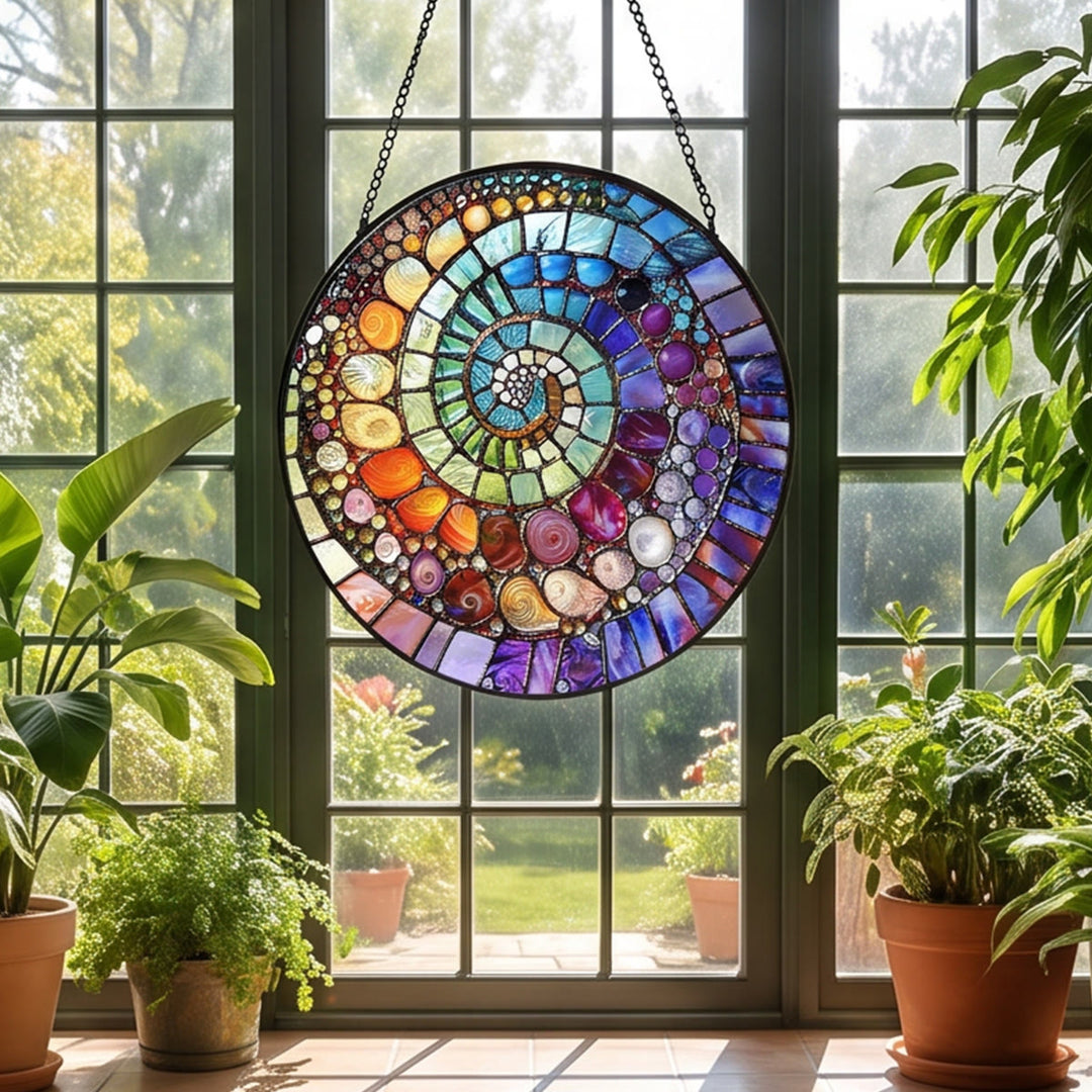 Attrape-soleil en vitrail Olivenorma Rainbow Shell - image 2