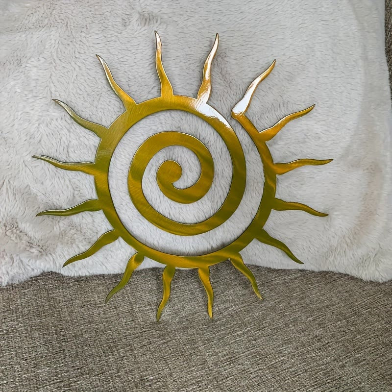 Décoration murale en métal 2D Olivenorma Golden Spiral Sun Ray Hollow - image 5
