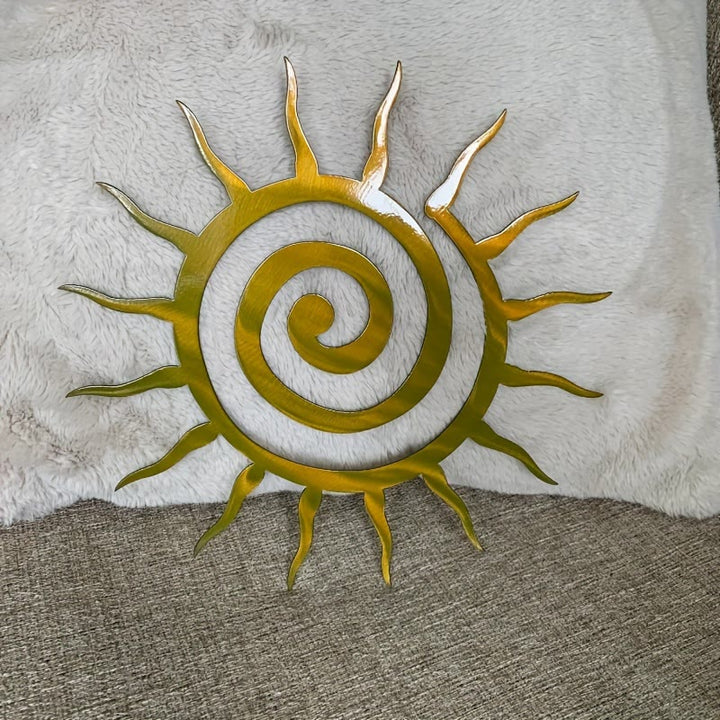Décoration murale en métal 2D Olivenorma Golden Spiral Sun Ray Hollow - image 5