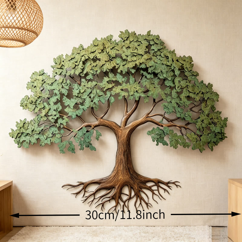 Décoration murale en métal 2D Olivenorma Vintage Arbre de Vie à plusieurs niveaux - 38 cm × 32,2 cm × 1,2 mm - image 0