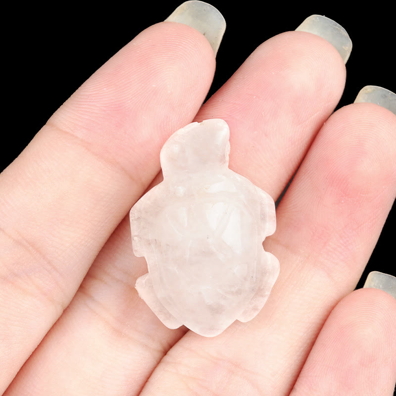 Sculpture de tortue en cristal naturel Olivenorma , décoration en pierre précieuse avec carte - Cristal clair - Avec carte - image 7