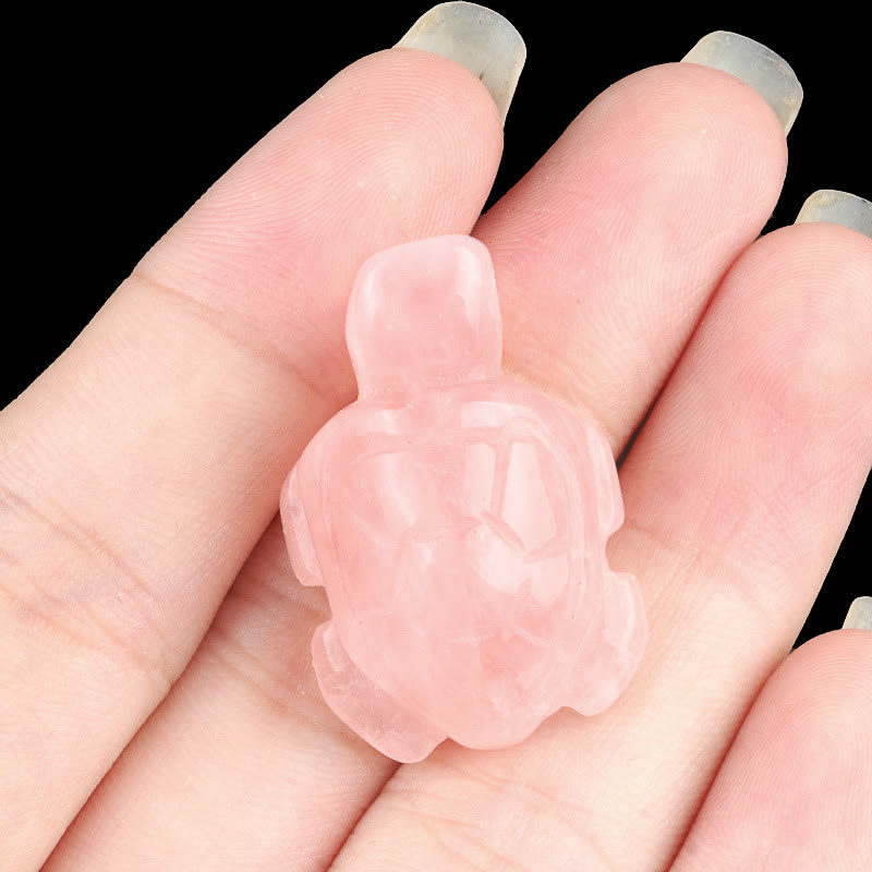 Sculpture de tortue en cristal naturel Olivenorma , décoration en pierre précieuse avec carte - Quartz rose - Avec carte - image 13