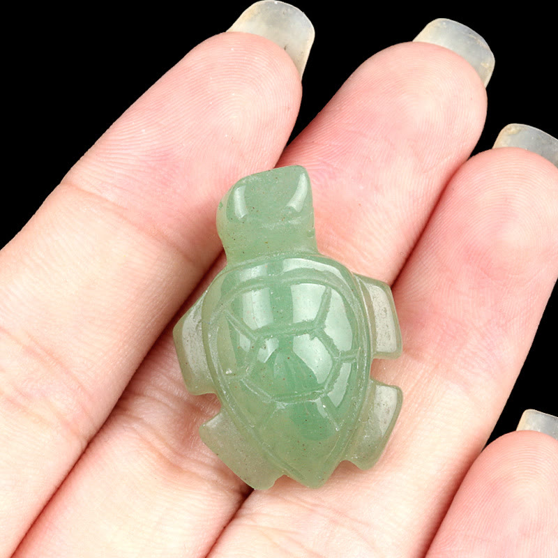 Sculpture de tortue en cristal naturel Olivenorma , décoration en pierre précieuse avec carte - Aventurine verte - Avec carte - image 9