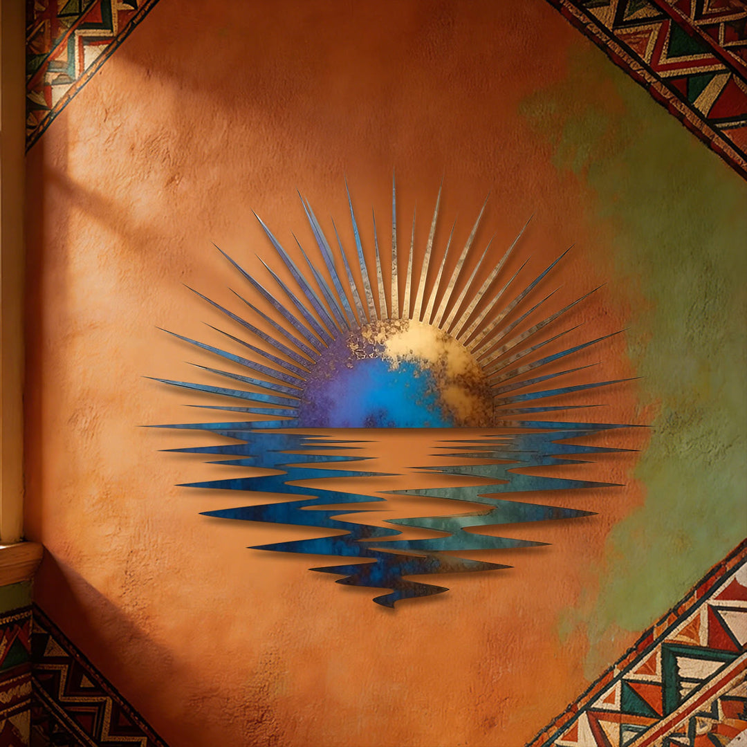 Décoration murale en métal 2D Olivenorma Gradient Sunrise Ocean Reflection - image 4