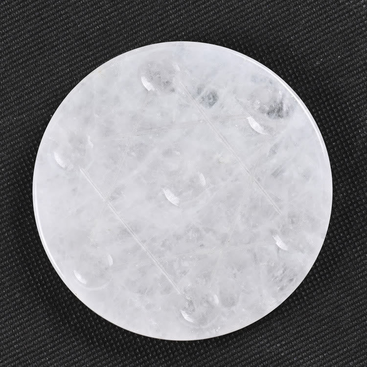 Plaque de chargement en sélénite naturelle Olivenorma gravée de l'étoile de David - Quartz clair - 12 x 12 x 1 cm / 4,72 x 4,72 x 0,4 pouce - image 4