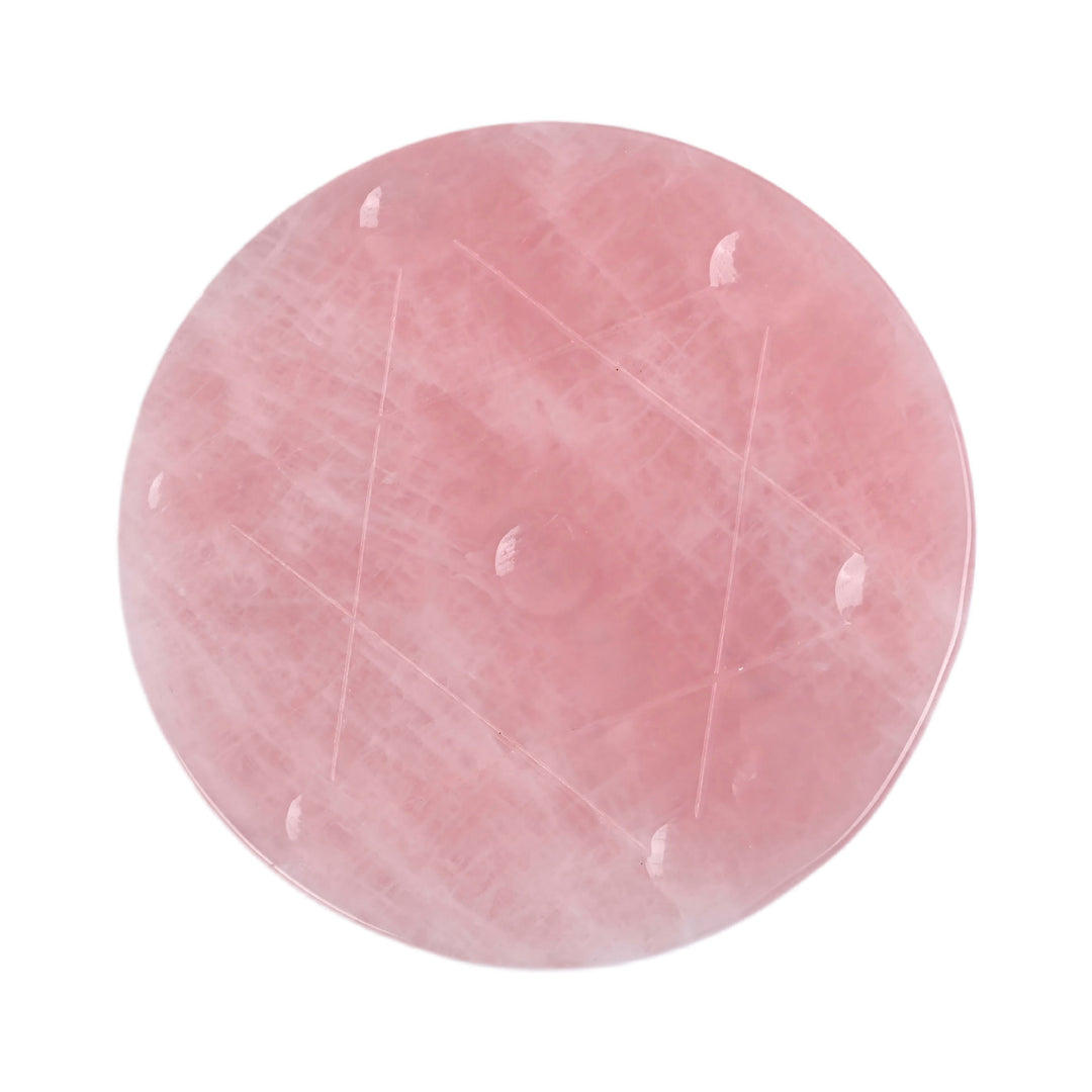 Plaque de chargement en sélénite naturelle Olivenorma gravée de l'étoile de David - Quartz rose - 12 x 12 x 1 cm / 4,72 x 4,72 x 0,4 pouce - image 3