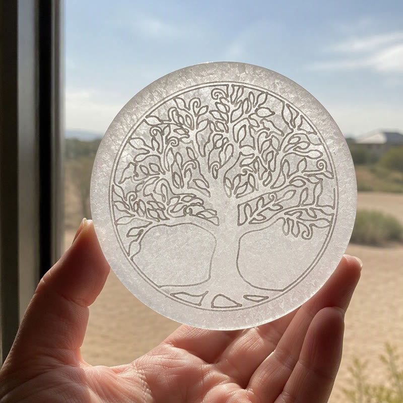 Plaque de chargement en sélénite gravée Olivenorma Arbre de Vie - image 2