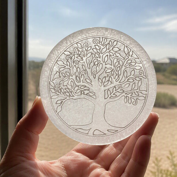 Plaque de chargement en sélénite gravée Olivenorma Arbre de Vie - image 2