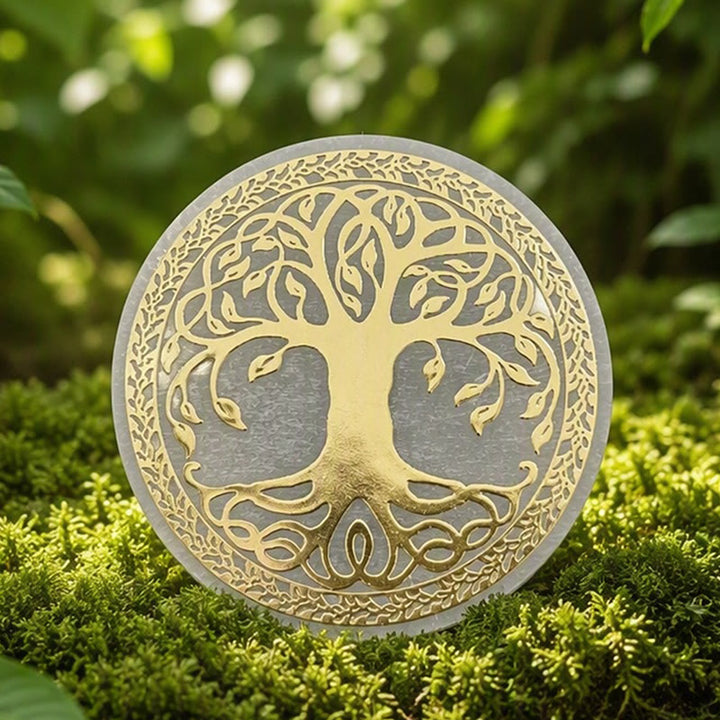 Plaque de chargement en sélénite Olivenorma Golden Tree of Life Symbol - image 2