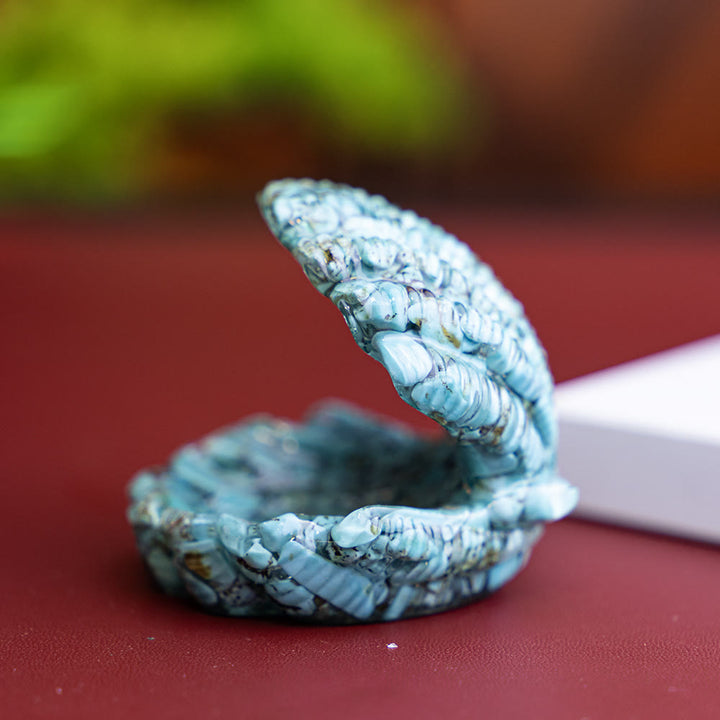 Ornement de bureau en coquillage de cristal naturel rempli de résine Olivenorma - Turquoise - image 1