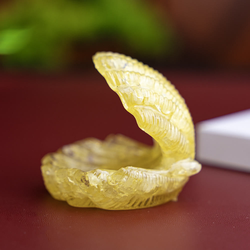 Ornement de bureau en coquillage de cristal naturel rempli de résine Olivenorma - Quartz citron - image 28