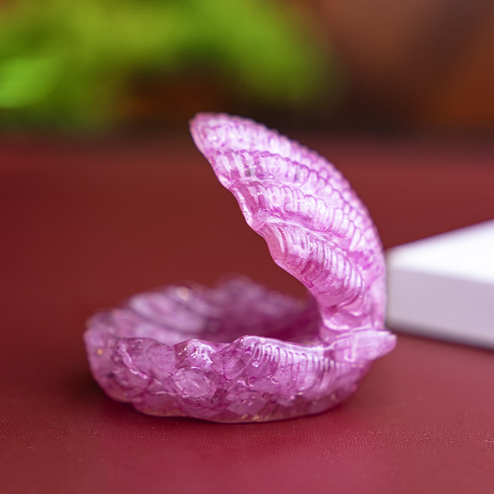 Ornement de bureau en coquillage de cristal naturel rempli de résine Olivenorma - Cristal rose - image 32