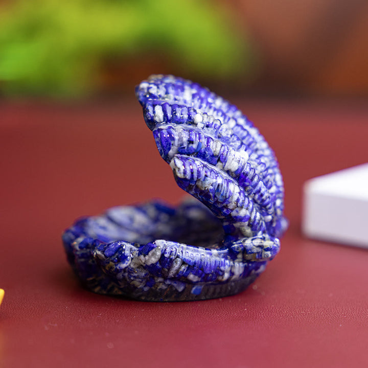 Ornement de bureau en coquillage de cristal naturel rempli de résine Olivenorma - Lapis lazuli - image 8