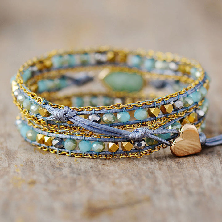 Bracelet Olivenorma en amazonite tressée, symbole d'harmonie - image 1