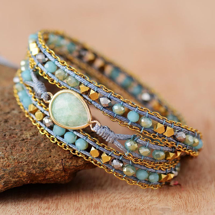 Bracelet Olivenorma en amazonite tressée, symbole d'harmonie - image 2