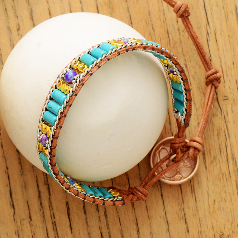 Bracelet Olivenorma Turquoise Boho Tissé Symbole de Vitalité - image 3