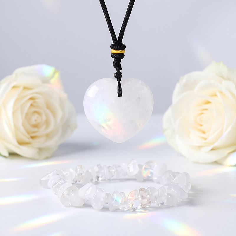 Bracelet Olivenorma avec pendentif cœur en cristal, symbole d'amour - Quartz clair - image 11
