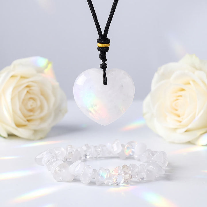 Bracelet Olivenorma avec pendentif cœur en cristal, symbole d'amour - Quartz clair - image 11