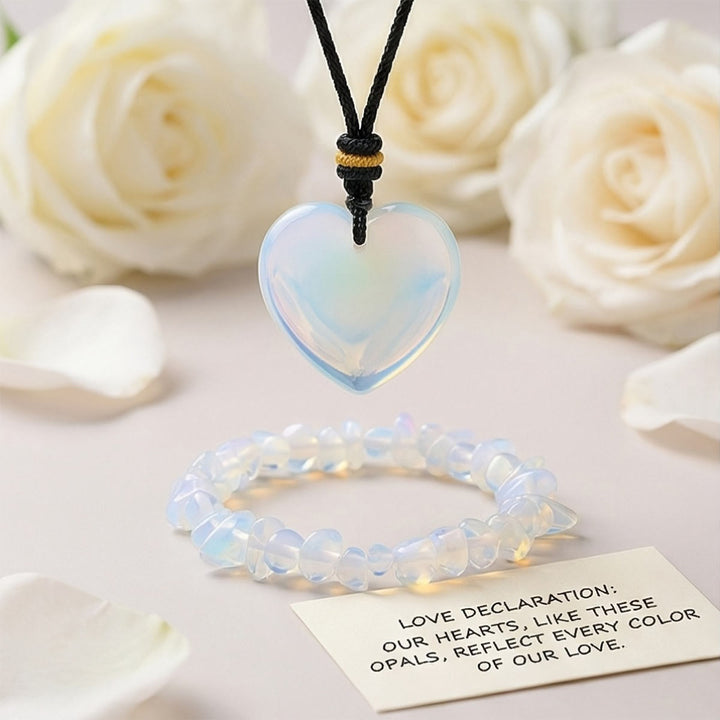Bracelet Olivenorma avec pendentif cœur en cristal, symbole d'amour - Opale - image 19