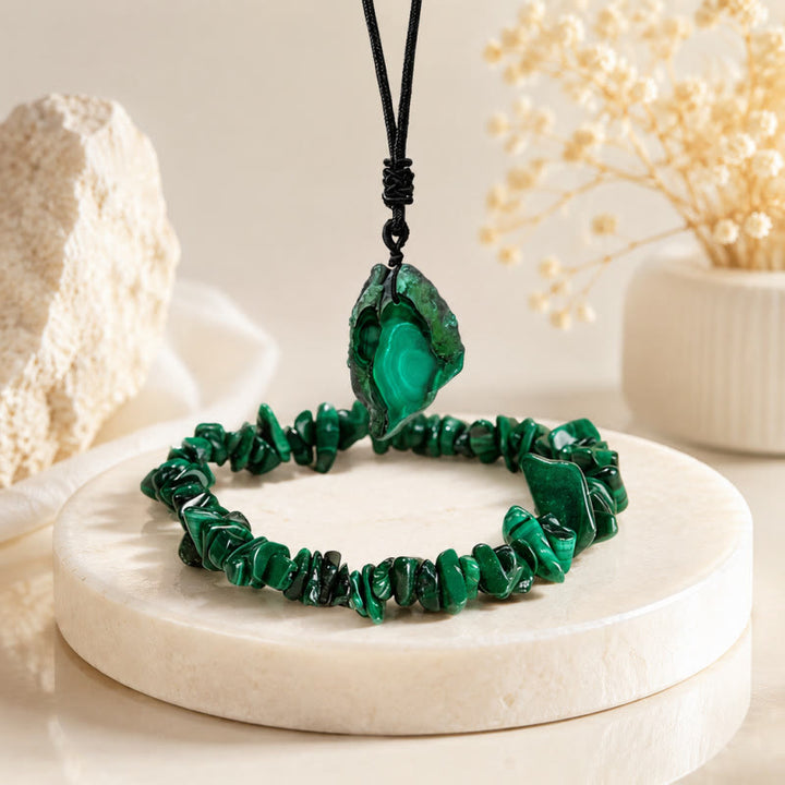 Bracelet Olivenorma avec pendentif cœur en cristal, symbole d'amour - Malachite - image 5