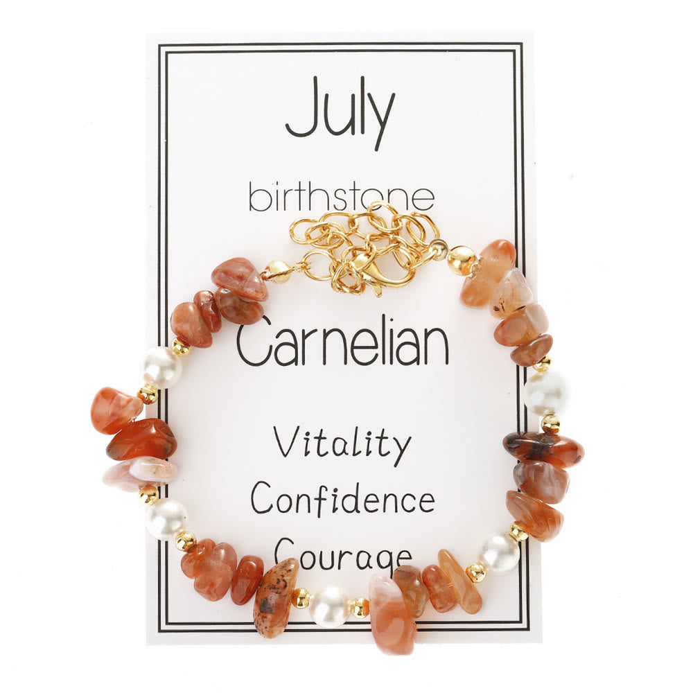 Bracelet Olivenorma en cristal, motif pierre de naissance du mois, symbole de calme - Agate rouge - image 13