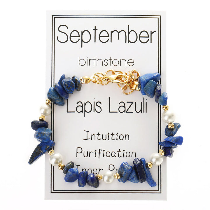 Bracelet Olivenorma en cristal, motif pierre de naissance du mois, symbole de calme - Lapis lazuli - image 17