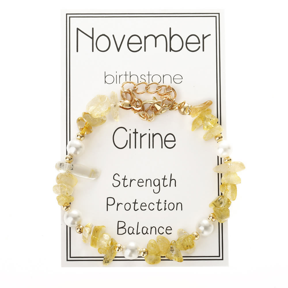 Bracelet Olivenorma en cristal, motif pierre de naissance du mois, symbole de calme - Citrine - image 21