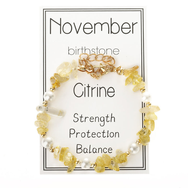 Bracelet Olivenorma en cristal, motif pierre de naissance du mois, symbole de calme - Citrine - image 21
