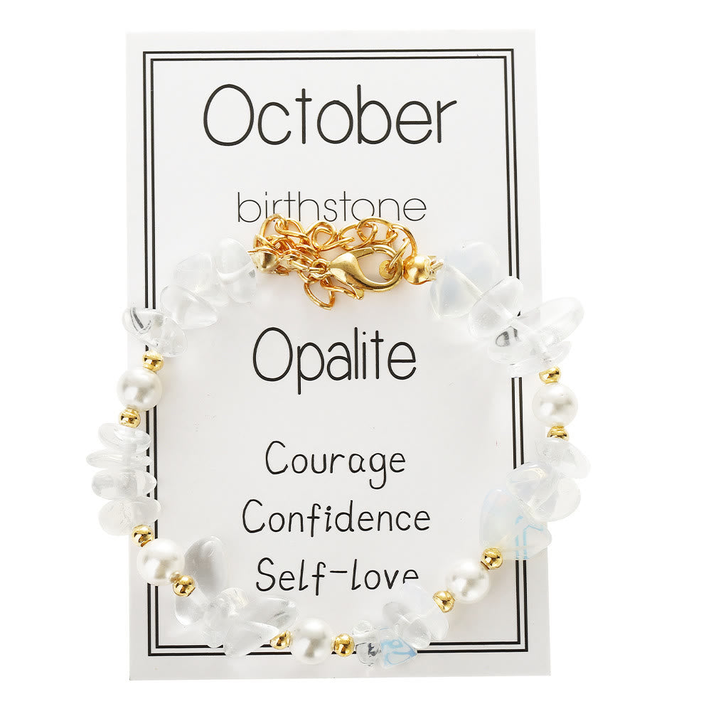Bracelet Olivenorma en cristal, motif pierre de naissance du mois, symbole de calme - Opale - image 19