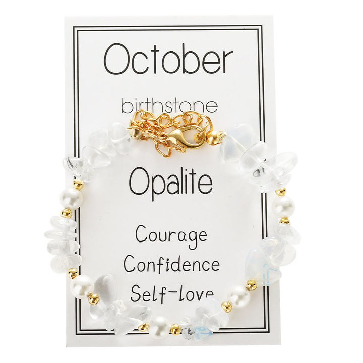 Bracelet Olivenorma en cristal, motif pierre de naissance du mois, symbole de calme - Opale - image 19