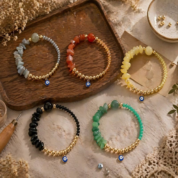 Bracelet à breloque Olivenorma en cristal avec symbole œil protecteur - image 0