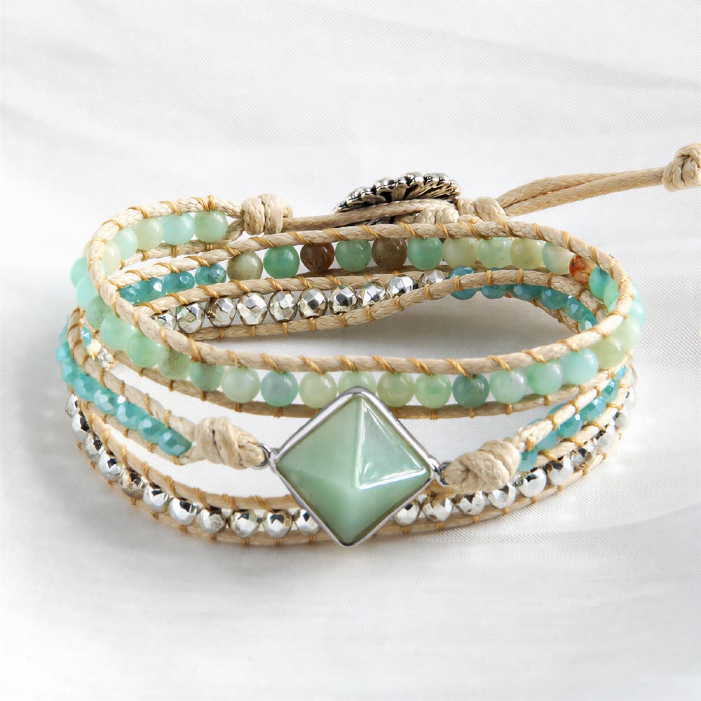 Bracelet magnétique Olivenorma en œil de tigre naturel, tissé à la main, symbole d'énergie - Vert - image 6
