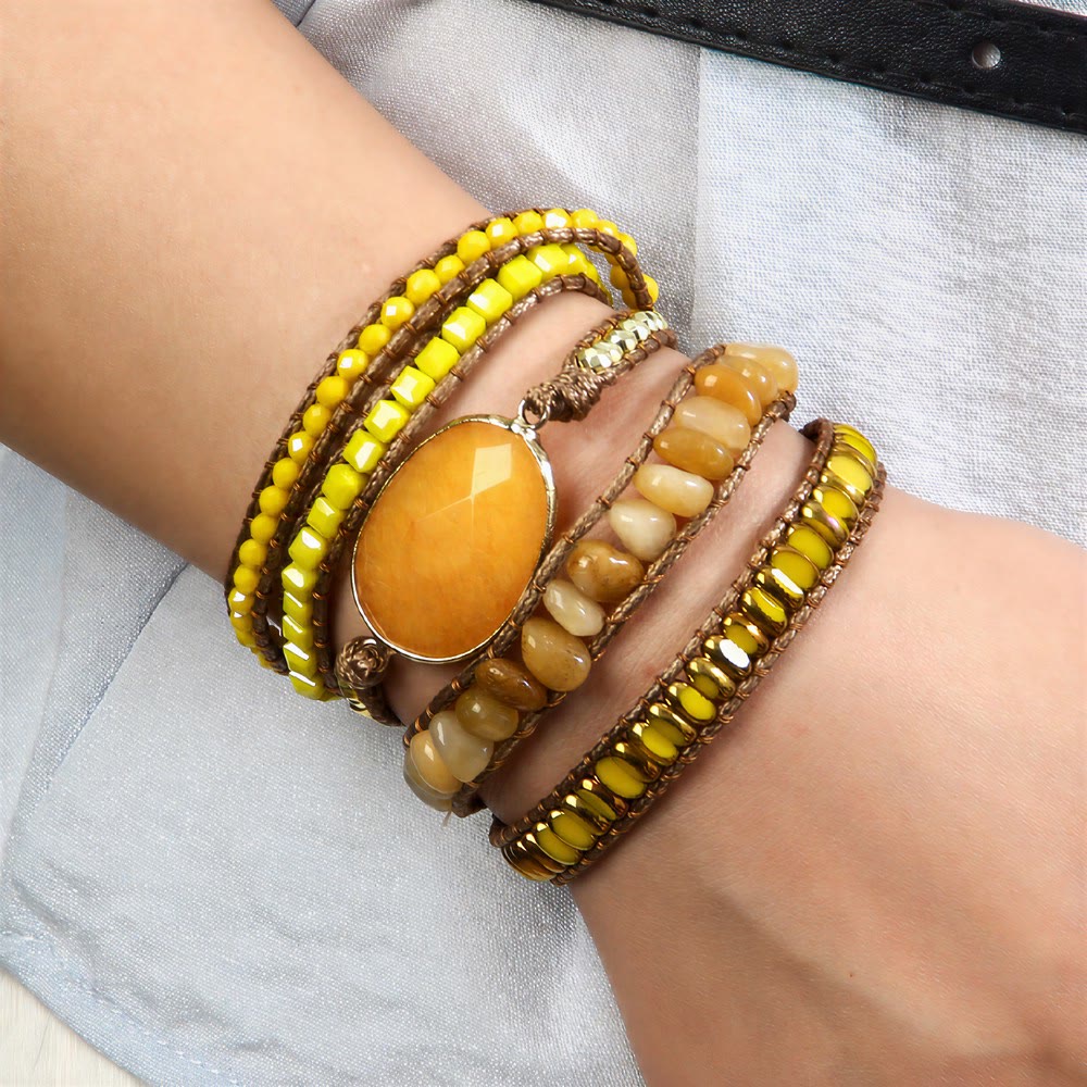 Bracelet Olivenorma en hématite, tissé à la main, multi-rangs, style bohème décontracté, symbole d'équilibre - image 6
