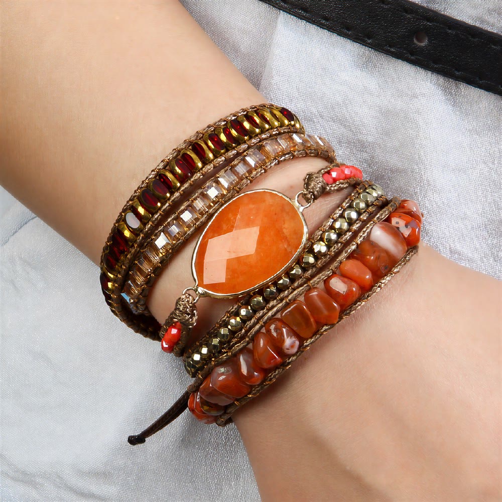 Bracelet Olivenorma en hématite, tissé à la main, multi-rangs, style bohème décontracté, symbole d'équilibre - image 2