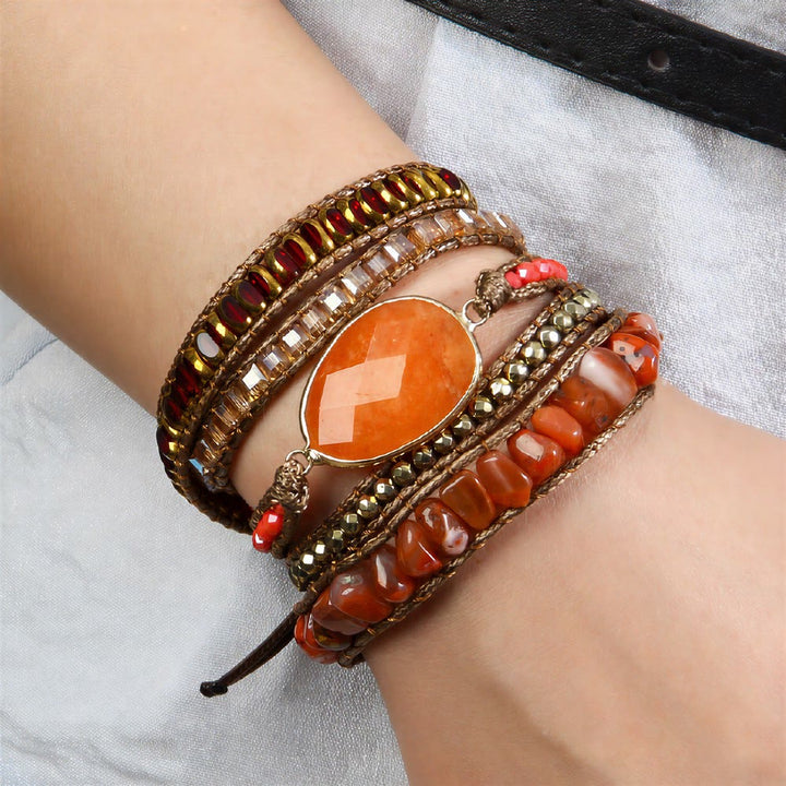 Bracelet Olivenorma en hématite, tissé à la main, multi-rangs, style bohème décontracté, symbole d'équilibre - image 2