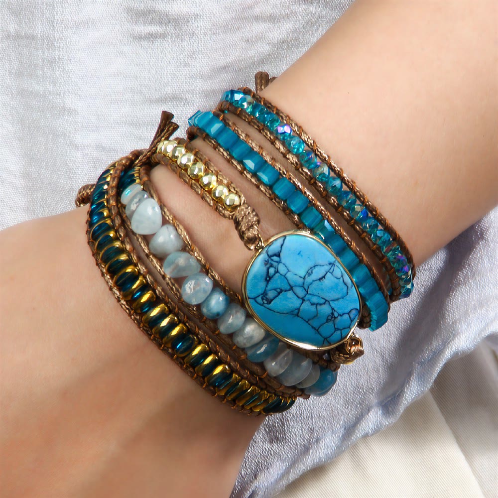 Bracelet Olivenorma en hématite, tissé à la main, multi-rangs, style bohème décontracté, symbole d'équilibre - image 4